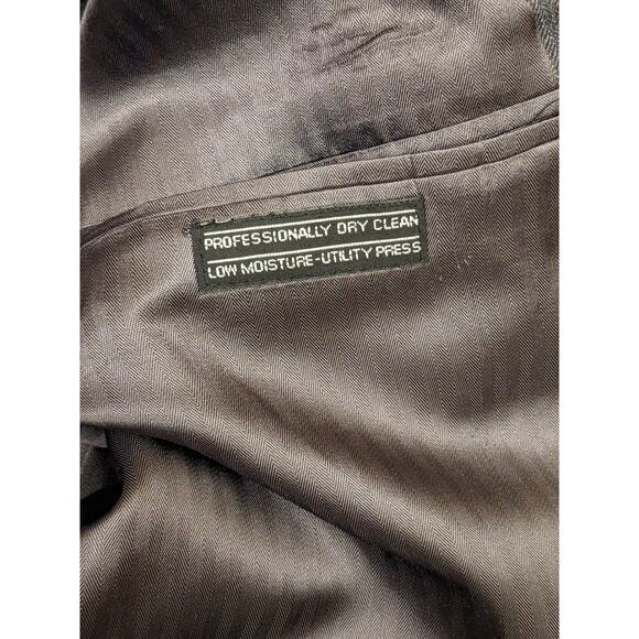 Stafford Suit Jacket Mens 48R Wool Blazer Gray Pinstripe Sport Coat Two Button - Picture 10 of 13